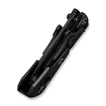 WE Knife NexoMorph Morphing Folding Knife Black Titanium Handle M390 Drop Point Plain Edge Black Stonewash Finish WE24037B-1