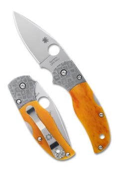 Spyderco 50th Anniversary Native 5 Sprint Run Amber Bone CPM S90V Knife C41BA50TH