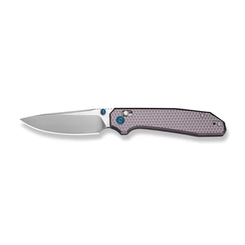 CIVIVI ELITE Tessera Folding Knife Purple Diamond Pattern Aluminum Handle S35VN Drop Point Plain Edge Satin Finish CE26029-2