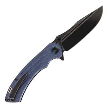 Kansept Pretatout Folding Knife Purple Aluminum/Rock Texture Handle S35VN Plain Edge Blackwash Finish K1032A6