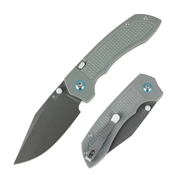 Tenable Entity Folding Knife Gray G10 Handle 14C28N Plain Edge Gray TiCN Coated Blade B1036H1