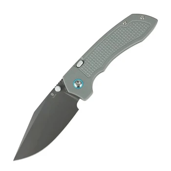 Tenable Entity Folding Knife Gray G10 Handle 14C28N Plain Edge Gray TiCN Coated Blade B1036H1