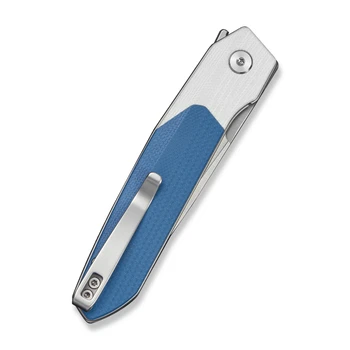 CIVIVI Brr15 Light Folding Knife White/Blue G10 Handle Nitro-V Plain Edge Satin Finish C25063-1