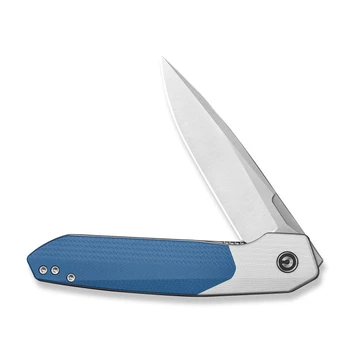 CIVIVI Brr15 Light Folding Knife White/Blue G10 Handle Nitro-V Plain Edge Satin Finish C25063-1