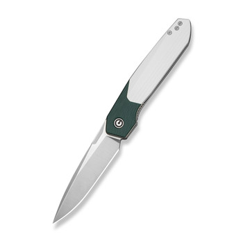 CIVIVI Brr15 Light Folding Knife Teal Green/White G10 Handle Nitro-V Plain Edge Satin Finish C25063-4