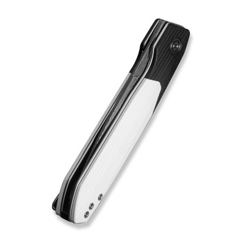 CIVIVI Brr15 Light Folding Knife Black/White G10 Handle Damascus Plain Edge C25063-DS1