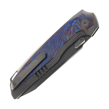 Remette RT-ONE Folding Knife Black Titanium/Color Timascus Handle M390 Plain Edge DLC Finish RT-ONEA