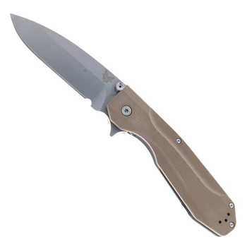 (Lightly Used) Benchmade 928 Osborne Proxy Folding Knife Titanium / Tan G10 Handle  CPM-20CV Drop Point Blade