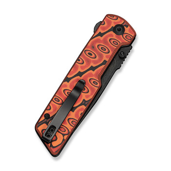 Civivi Zygon Folding Knife Orange/Black Vortex Micarta Handle Nitro-V Plain Edge Black Stonewash Finish C25035-2