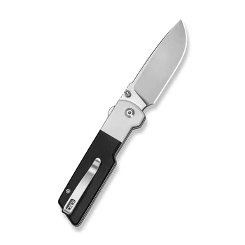 Civivi Zygon Folding Knife White/Black G10 Handle Nitro-V Plain Edge Satin Finish C25035C-1