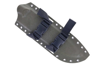 Work Tuff Gear Bear Claw Fixed Blade SKS51 Dark Washed Blade Brown Burlap Canvas Micarta Handle OD Green Kydex Sheath
