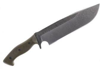 Work Tuff Gear Bear Claw Fixed Blade SKS51 Dark Washed Rugged-F Blade Green Burlap Canvas Micarta Handle