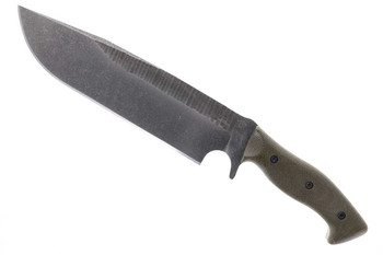 Work Tuff Gear Bear Claw Fixed Blade SKS51 Dark Washed Rugged-F Blade Green Burlap Canvas Micarta Handle