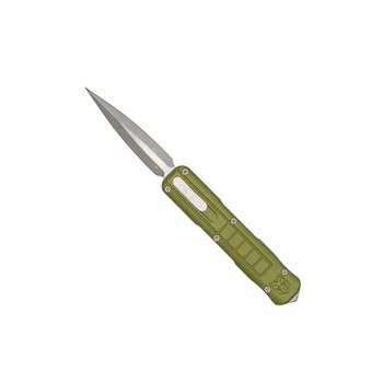 CobraTec Small Raptor OTF Automatic Knife OD Green Aluminum Handle D2 Blade CTSRPTODGDAGNS