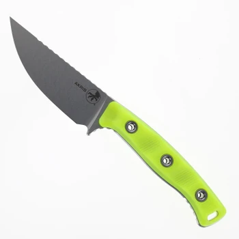 Microtech Akris Fixed Blade High Visibility Green G10 Handle M390MK Stonewash Blade 95-10HV-5