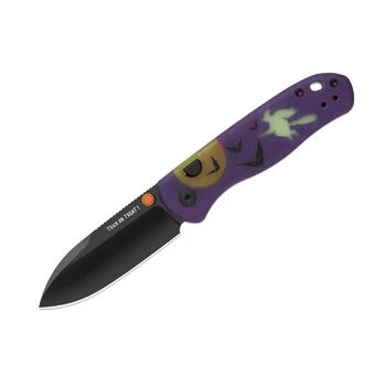 Kizer Drop Bear Halloween Special Edition Folding Knife Purple/Green GID G10 Handle Elmax Drop Point Plain Edge Matte DLC Ultra Finish Ki3619HW2