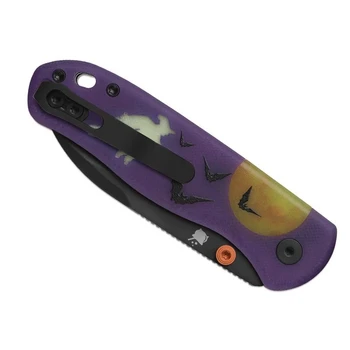 Kizer Drop Bear Halloween Special Edition Folding Knife Purple/Green GID G10 Handle Elmax Drop Point Plain Edge Matte DLC Ultra Finish Ki3619HW2