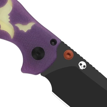 Kizer C01C 2.9 BD Halloween Special Edition Folding Knife Purple/Yellow GID G10/Acrylic Handle Elmax Drop Point Plain Edge Matte DLC Ultra Finish Ki3488.29BDHW1