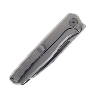 ATK The Catalyst Folding Knife Beadblast Titanium Handle S90V Drop Point Plain Edge Beadblast Finish