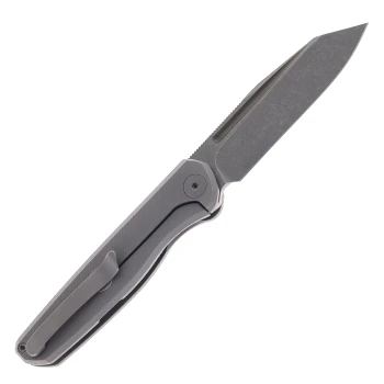 ATK The Catalyst Folding Knife Darkwash Titanium Handle S90V Drop Point Plain Edge Darkwash Finish
