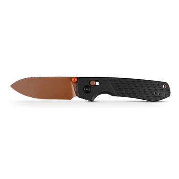 Vosteed Raccoon 2.0 Folding Knife Black G10 Handle Nitro-V Drop Point Plain Edge Copper Dune Finish A4901