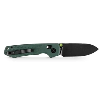 Vosteed Raccoon 2.0 Folding Knife Green G10 Handle Nitro-V Drop Point Plain Edge Black Stonewash Finish A4902
