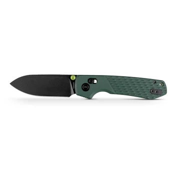 Vosteed Raccoon 2.0 Folding Knife Green G10 Handle Nitro-V Drop Point Plain Edge Black Stonewash Finish A4902