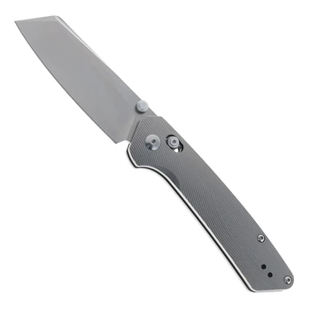 (Discoloration in the Handle) Open Box/Returned Exclusive Kizer Madrac AirTi Slim Profile Folding Knife Textured Titanium Handle M390 Blade K3693ACSE1