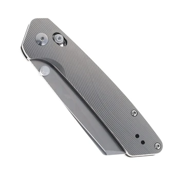 (Discoloration in the Handle) Open Box/Returned Exclusive Kizer Madrac AirTi Slim Profile Folding Knife Textured Titanium Handle M390 Blade K3693ACSE1