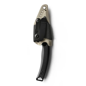 Iron Ethos Fizz Compact Fixed Blade Knife Black G10 Handle Nitro-V Drop Point Plain Edge Black Titanium Plated Finish