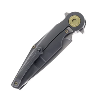 Rike Viper 3-DG Folding Knife Dark Gray Titanium Handle M398 Plain Edge