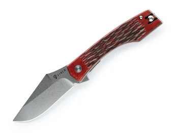 Finch Knives Medieval Madness Folding Knife Scotch Jigged Bone Handle 14C28N Clip Point Plain Edge Stonewash Finish MM310