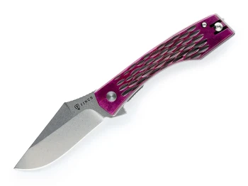 Finch Knives Medieval Madness Folding Knife Royal Palm Jigged Bone Handle 14C28N Clip Point Plain Edge Stonewash Finish MM385