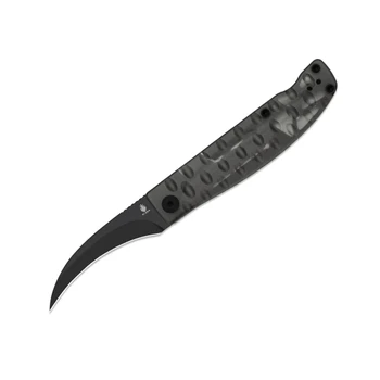 Kizer Kiwami Folding Knife Black Acrylic Handle BD1N Hawkbill Plain Edge Black PVD Blade V3809SH1