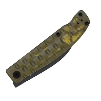 Kizer Kiwami Folding Knife Yellow PEI Handle BD1N Hawkbill Plain Edge Black PVD Blade V3809SH2