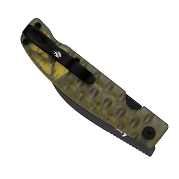 Kizer Kiwami Folding Knife Yellow PEI Handle BD1N Hawkbill Plain Edge Black PVD Blade V3809SH2