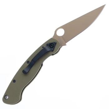 Exclusive Spyderco Military C36GPODFDE Folding Knife OD Green G-10 FDE PVD CTS-204P Blade