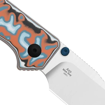 Kizer Nice Guy Folding Knife Multicolored Vortex Pattern Micarta Handle AEB-L Clip Point Plain Edge Satin Finish V3011BCA2