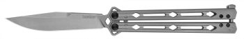 Kershaw Lucha Butterfly Latch Lock Knife Stainless Steel Handle SW Plain Edge 5150