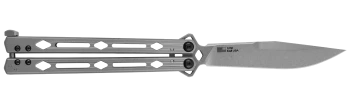 Kershaw Lucha Butterfly Latch Lock Knife Stainless Steel Handle SW Plain Edge 5150