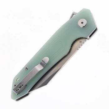Bestech Barracuda Liner Lock Folding Knife Transparent G10 Handle D2 Plain Blade BG15D-1