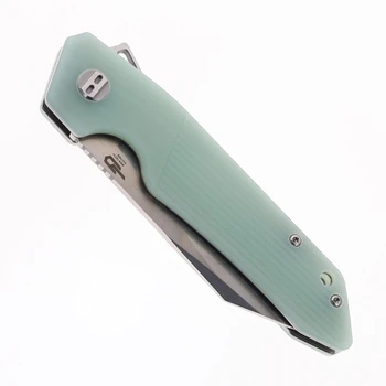Bestech Barracuda Liner Lock Folding Knife Transparent G10 Handle D2 Plain Blade BG15D-1