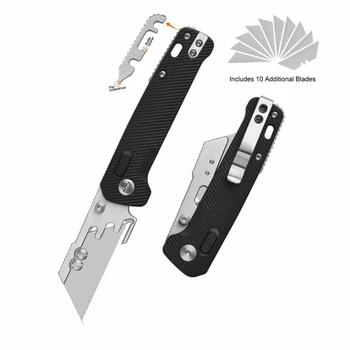 QSP Penguin Workmate Folding Knife Black FRN Handle Stainless Steel Sheepsfoot Plain Edge QS130UT-A