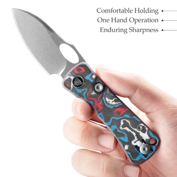 Trivisa Andromeda Pro-RL Folding Knife Multicolor Fat Carbon Handle N690 Drop Point Plain Edge Stonewash Finish