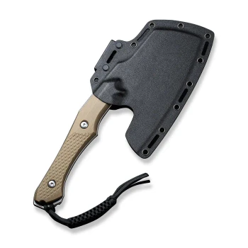 Civivi Aratra Fixed Blade Knife Tan G10 Handle D2 Cleaver Plain Edge Stonewash Finish C21041-3