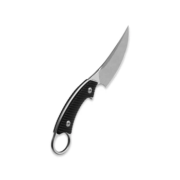 QSP Baby Viper Fixed Blade Knife Black G10 Handle 10Cr15MoV Clip Point QS178-A1
