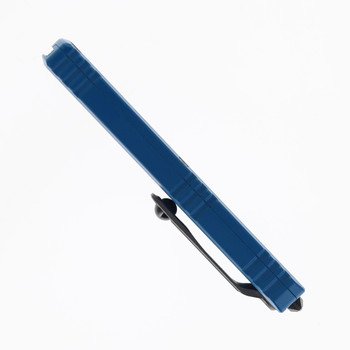 Microtech Ultratech ZBP Automatic Knife Apocalyptic Tanto M390MK Blade Blue Aluminum Handle 1123-10APBL