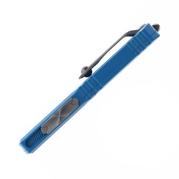 Microtech Ultratech ZBP Automatic Knife Apocalyptic Tanto M390MK Blade Blue Aluminum Handle 1123-10APBL