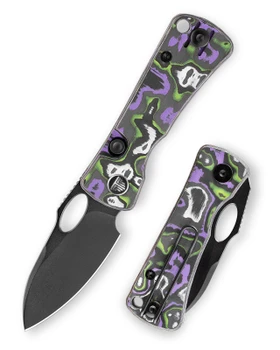 Trivisa Andromeda Pro-PG Folding Knife Multicolor Fat Carbon Handle N690 Drop Point Plain Edge Black PVD Finish