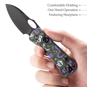 Trivisa Andromeda Pro-PG Folding Knife Multicolor Fat Carbon Handle N690 Drop Point Plain Edge Black PVD Finish